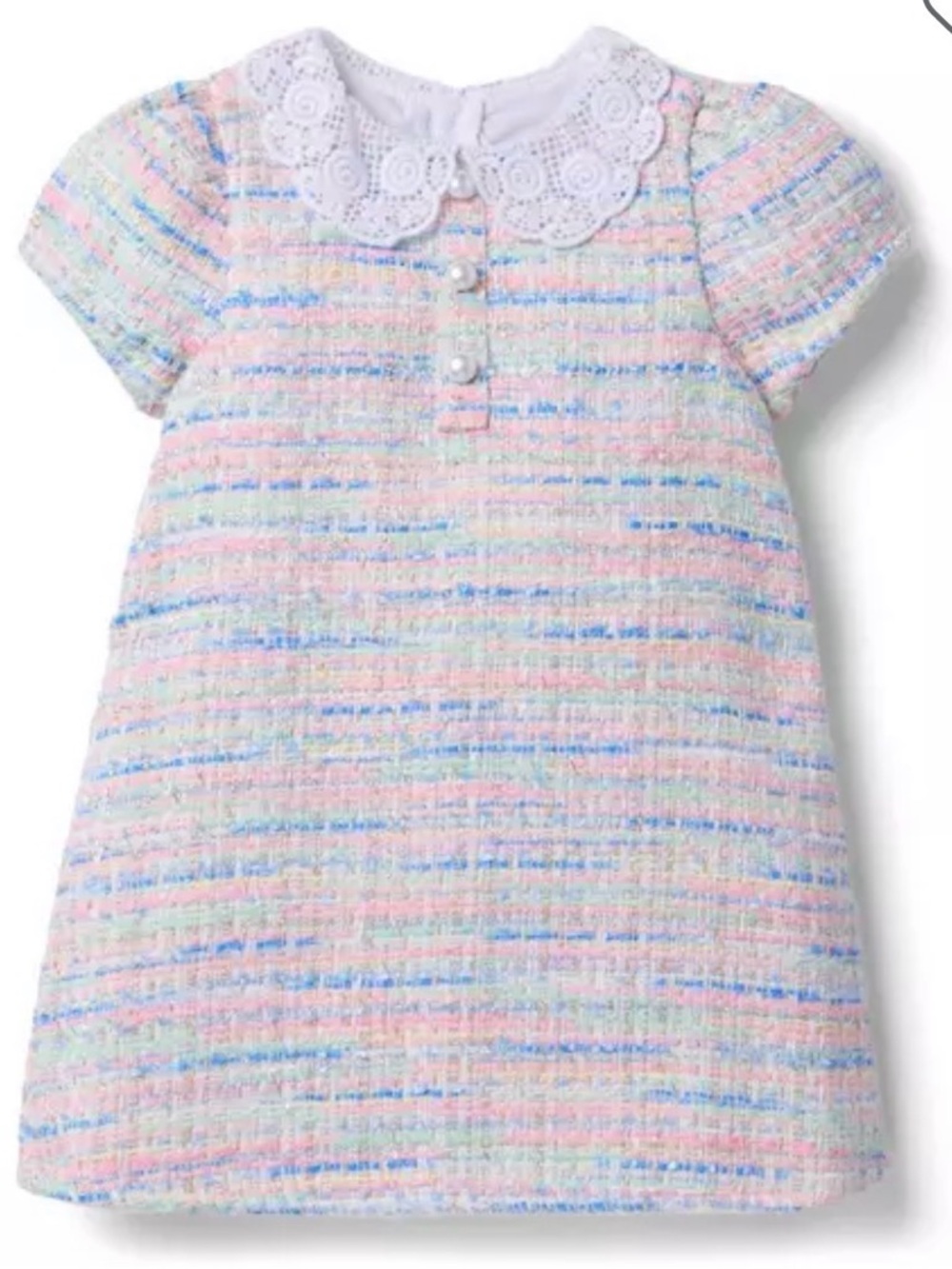 Janie and Jack The Petal Collar Tweed Dress